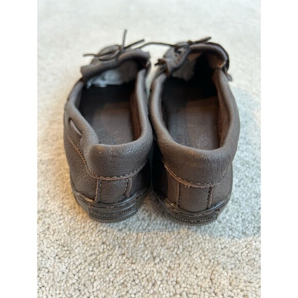 Minnetonka Moccasin Soft Brown Moosehide Kilty Leather Slip-On Classic Women 8.5 - Picture 3 of 9